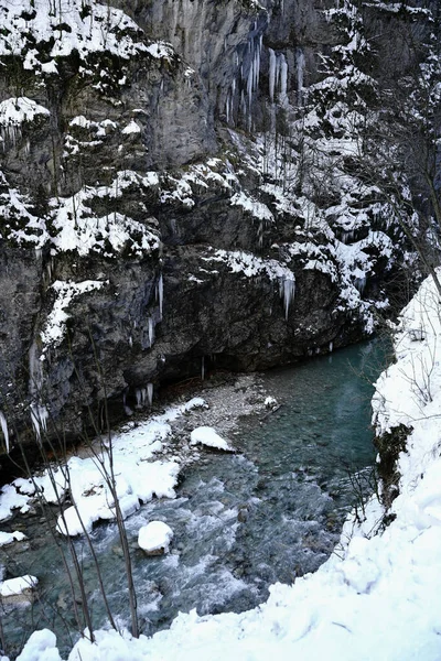 Kurdzhips Nehrinin Kış Kanyonu Guam Boğazı Rusya — Stok fotoğraf