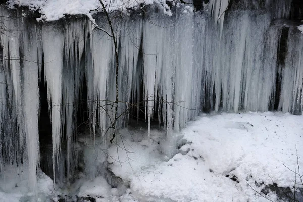 Die Winterschlucht Des Flusses Kurdschips Guam Schlucht Russland — Stockfoto