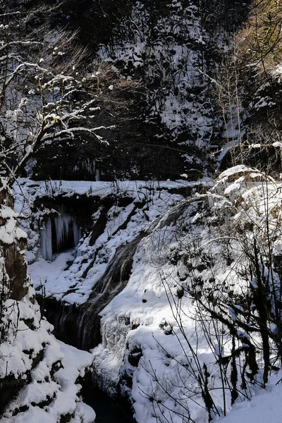 Winter Canyon Van Koerdzhips Rivier Guam Kloof Rusland — Stockfoto