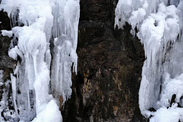 Die Winterschlucht Des Flusses Kurdschips Guam Schlucht Russland — Stockfoto