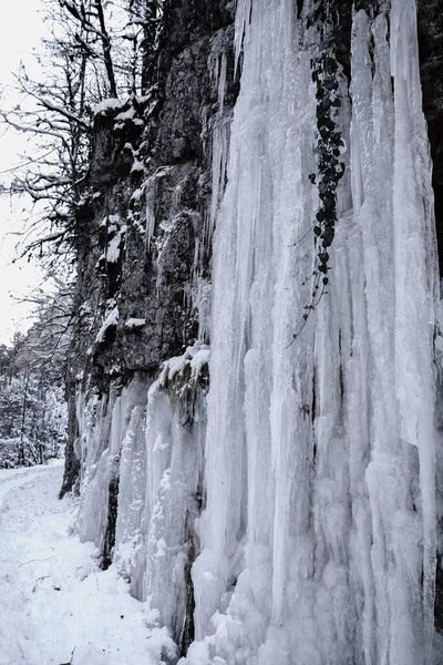 Die Winterschlucht Des Flusses Kurdschips Guam Schlucht Russland — Stockfoto