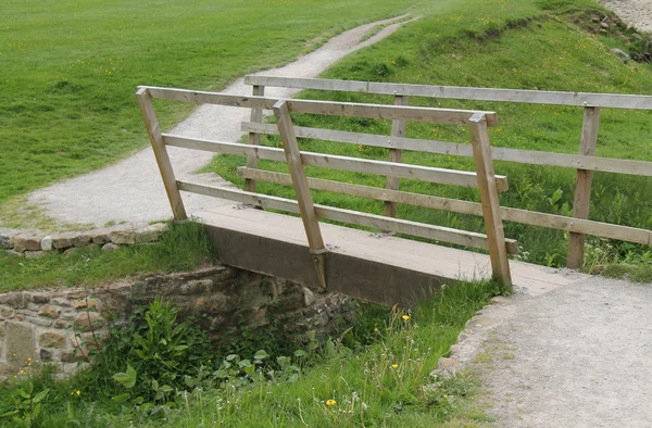 Narrow Wooden Footbridge. — Stock Photo, Image