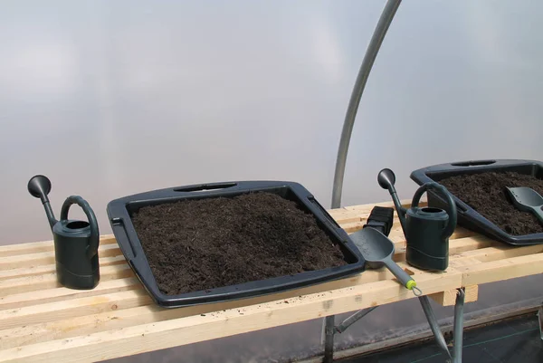 Topfgeräte für den Garten. — Stockfoto