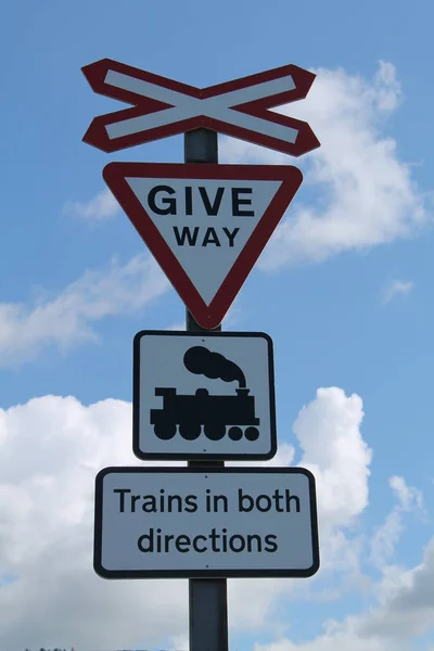 Railway Level Crossing. — Stock Photo, Image