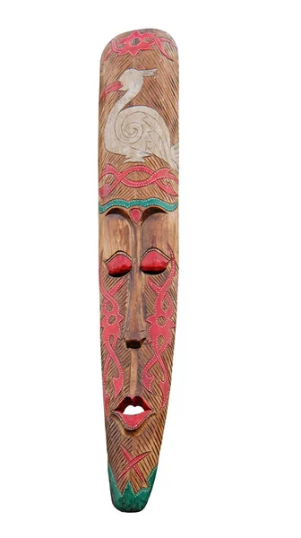 Etnické Zdobené Vyřezávané Tribal Dřevěné Masky — Stock fotografie