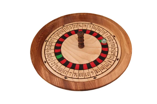 Craft Made Wooden Roulette Wheel Marble Ball — Stock Photo, Image