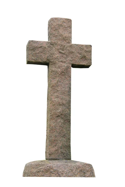 Stone Memorial Cemetery Cross Plinth — Stock Photo, Image