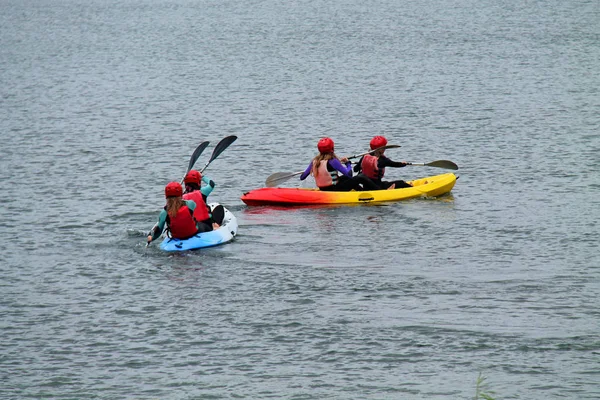 Paio Doppio Kayak Paddle Canoe Boats — Foto Stock