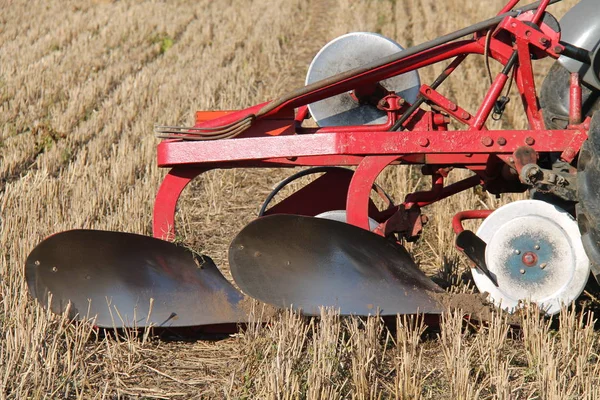 Ein Altmodischer Traktor Gezeichnet Oldtimer Bauernpflug — Stockfoto