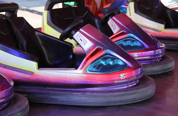 Pair Dodgem Cars Fun Fair Amusement Ride — Stock Photo, Image