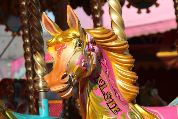 Wooden Horse Fun Fair Merry Ride — Stock Photo, Image