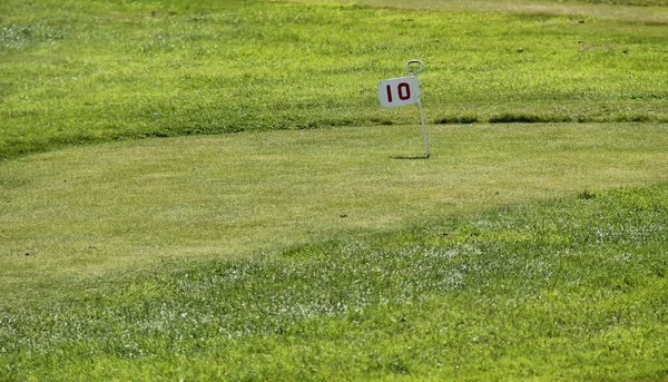 Metal Flag Marker Hole Putting Course — Stock Photo, Image