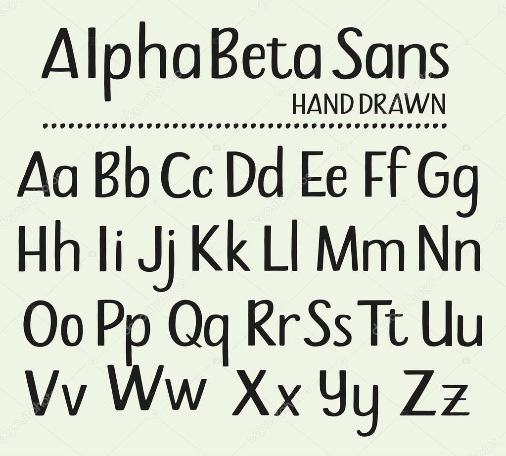 Hand drawn sans serifs alphabet
