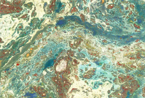 Tło Wielobarwny Marmurkowaty Papieru Kolorach Zielony Niebieski Ziemisty — Zdjęcie stockowe