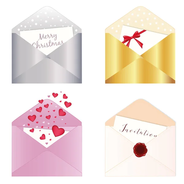 4 Envelopes isolados — Vetor de Stock