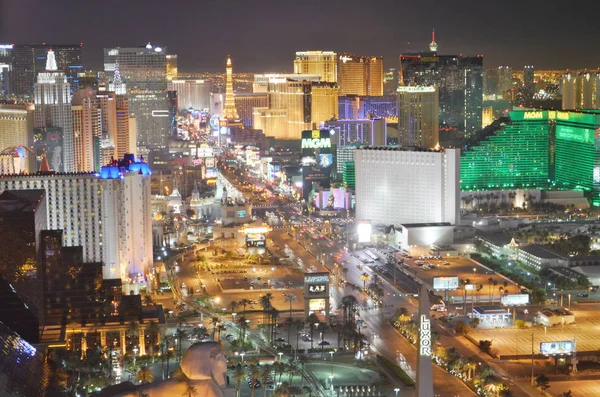 Las Vegas by night - bird eye view — Stock Photo, Image