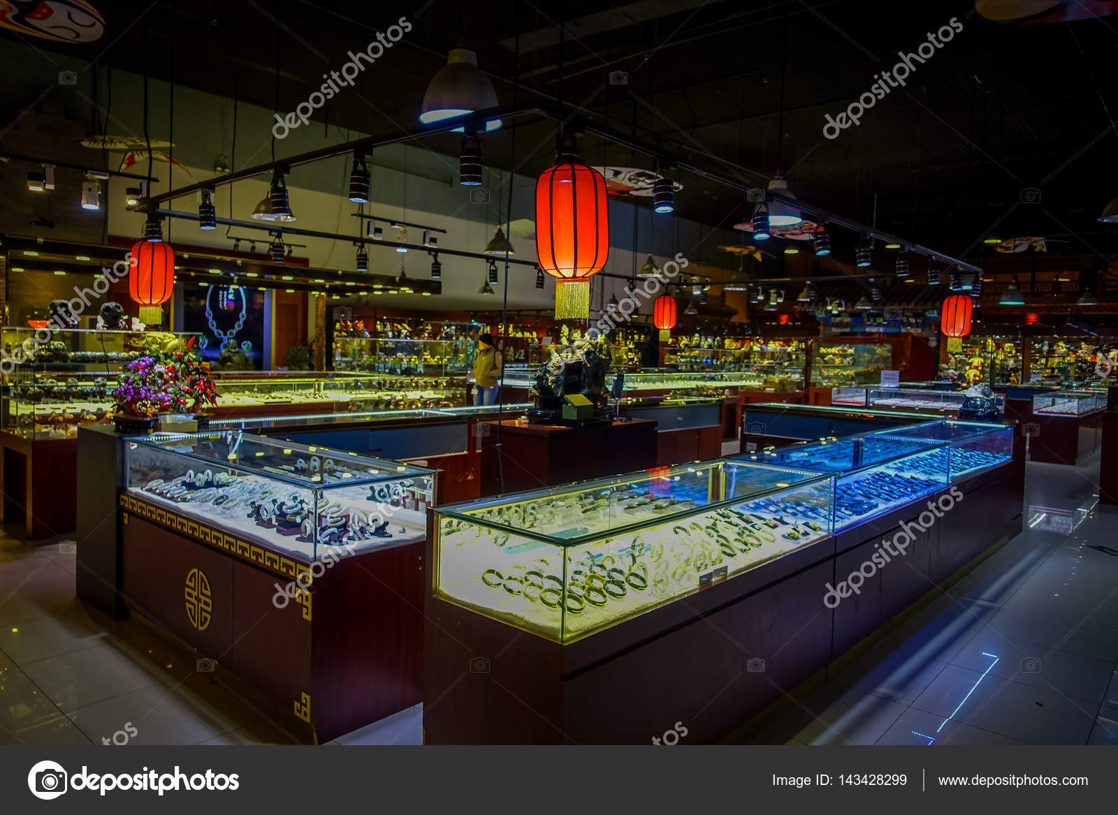 Beijing China 29 January 2017 Inside Large Store Selling Jade Craftsmanship Statues And Medals Traditional Chinese Art Stock Editorial Photo C Pxhidalgo 143428299