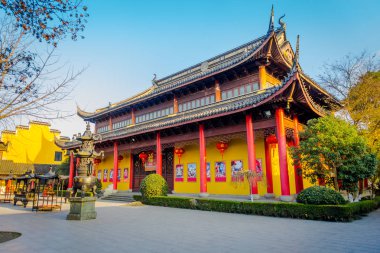 Shanghai, Çin - 29 Ocak, 2017: güzel geleneksel Çince binalar bulunan Zhouzhuang su şehri, antik kentin İlçe ve eski binalar, popüler turistik alan çekici içinde