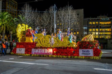 San Francisco, California - 11 Şubat 2017: Çin yeni yılı kutlama töreni San Francisco popüler ve renkli Chinatown mahallede.