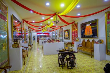 Pinang Peranakan Mansion, antikalar ve vitrine Peranakans gümrük, iç tasarım ve tarzları, Malezya içeren bir müze