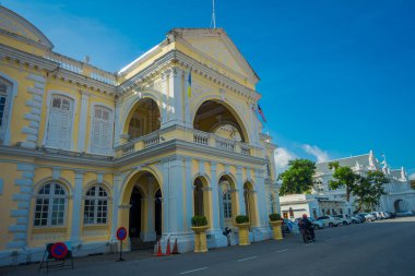 George Town, Malezya - 10 Şubat 2017: Güzel doğal manzara Penang Şehir İngiliz yapımı, Edwardian tarzı George şehirde bina Hall,.