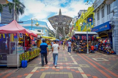 Kuala Lumpur, Malezya - 9 Şubat 2017: Petaling street market, Chinatown şehrin kalbinde bir popüler alışveriş ve Turizm alanıdır.