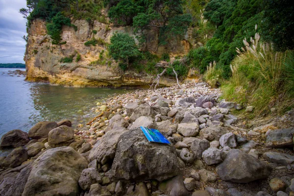 Vackra steniga stranden i cathedral Cove marina reservatet på halvön Coromandel i Nya Zeeland — Stockfoto