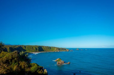 West coast kayalık plaj, Cape Foulwind, Westport, Yeni Zelanda