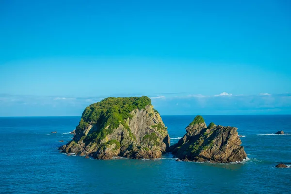 Wall Island près de Cape Foulwind, vue depuis la passerelle Cape Foulwind à la colonie de phoques, baie de Tauranga. Nouvelle Zélande — Photo