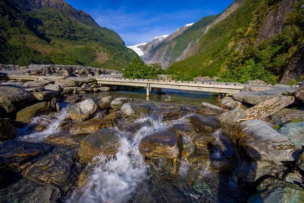 Hermosa vista del glaciar Franz Josef en el Parque Nacional Westland en la costa oeste de la Isla Sur en Nueva Zelanda —  Fotos de Stock