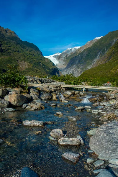 美丽的景色的弗朗茨 · 约瑟夫冰川在韦斯特兰国家公园在新西兰南岛西海岸 — 图库照片