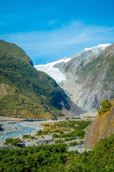 Schöne Aussicht auf den franz josef Gletscher im Westland Nationalpark an der Westküste der Südinsel in Neuseeland — Stockfoto