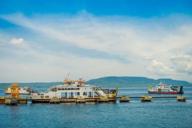 Bali, Endonezya - 05 Nisan 2017: Feribot, Banyuwangi Gilimanuk in Ubud, Bali Indonesia