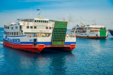 Bali, Endonezya - 05 Nisan 2017: Feribot, Banyuwangi Gilimanuk in Ubud, Bali Indonesia
