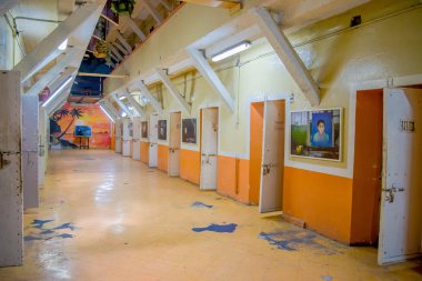 Kapalı görünüm eski sağlam bina terk, hücreleri eski mahkumların ceza Garcia Moreno Quito şehir içinde hapis