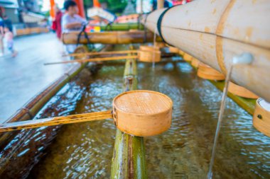 El yıkama Pavyonu Fushimi Inari tapınak Kyoto içinde yakın çekim