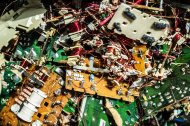 Bir elektronik devre kartı elektronik arka plan yakın çekim