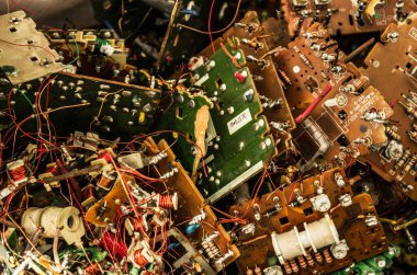 Bir elektronik devre kartı elektronik arka plan yakın çekim