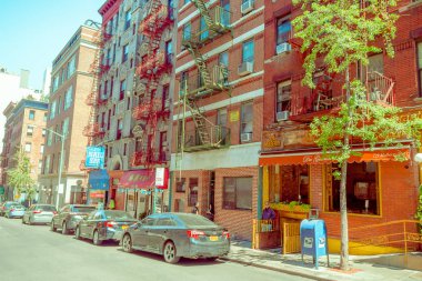New York, ABD - 05 Mayıs 2017: Manhattan New York ve New York ABD özellikle Litle İtalya alanında sokaklarında