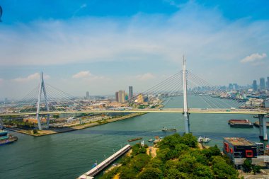 Osaka, Japonya - 18 Temmuz 2017: Güzel bir gün Japonya'nın Osaka city Osaka bölgesinde güzel manzarasına