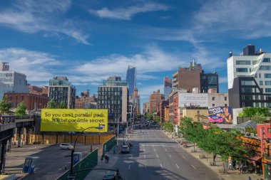 New York, ABD - 05 Mayıs 2017: Güzel kenti Manhattan gökdelenler, yollar ve New York City ABD'de muhteşem binalar