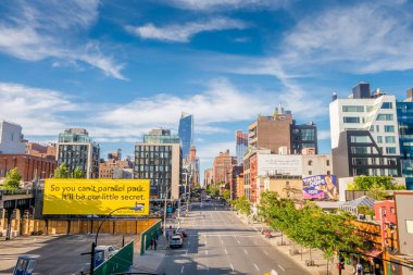 New York, ABD - 05 Mayıs 2017: Güzel kenti Manhattan gökdelenler, yollar ve New York City ABD'de muhteşem binalar