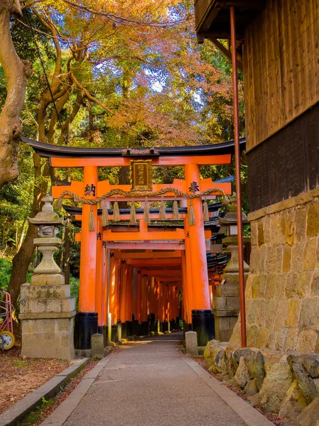 Kyoto, Japonia - 05 lipca 2017: Tori czerwona brama Fushimi Inari sanktuarium w Kioto, Japonia — Zdjęcie stockowe