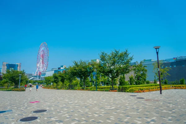 Tokyo, Japonya Haziran 28-2017: Ferris tekerlek horizont, bu büyük cazibe yapay ada Odaiba, Tokyo Körfezi yer alır. 100 metre yüksek dönme dolap, hangi biri olarak kabul edilir