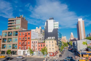 New York, ABD - 05 Mayıs 2017: Güzel kenti Manhattan gökdelenler, yollar ve New York City ABD'de muhteşem binalar