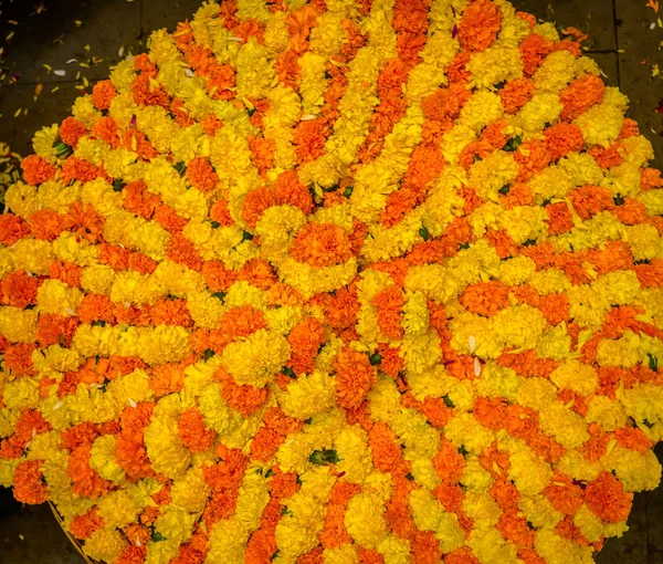 Close up of a yellow flowers at KR Market in Bangalore. in Bangalore, India — Stock Photo, Image