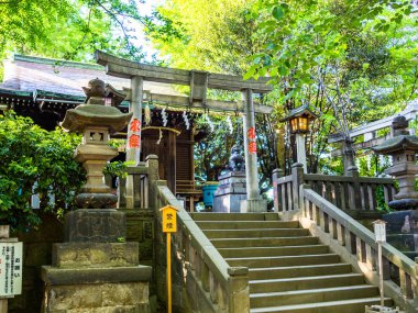 Kyoto, Japonya - 05 Temmuz 2017: Kyoto bir stilize japanesse tapınağın girin