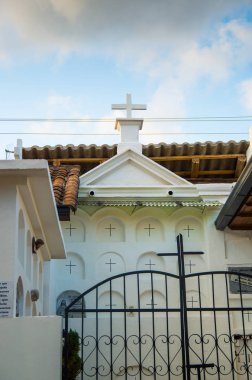 Quito, Ekvator - 23 Mayıs 2017: mezarlığı San Antonio de Pichincha girin