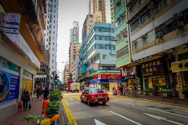 Hong Kong, Çin - 26 Ocak 2017: Gündüz, Kennedy kasaba kentsel peyzaj. Sai Wan Hong Kong Adası batı ucundaki Kennedy yeridir