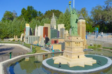 Houston, Amerika Birleşik Devletleri - 12 Ocak 2017: Minyatür, Özgürlük Anıtı, ABD ile doludur lego parçaları ile yapılan reprodüksiyon, ilham verici